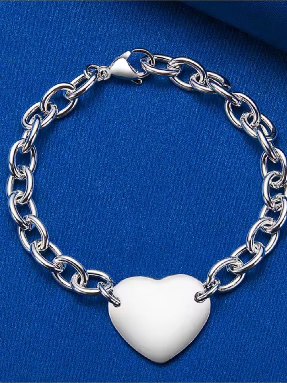 Silver Heart Charm Link Bracelet - James Avery compatible